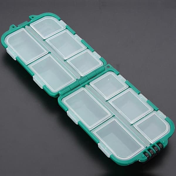 Waterproof Hard Fishing Box with 10 Compartments - Storage for Hooks, Lures, and Baits