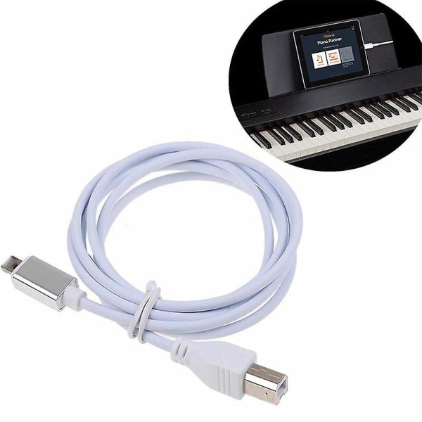 Lightning til Type-B MIDI Keyboard Konverter USB 2.0 Kabel til iPhone 7 8 X iPad