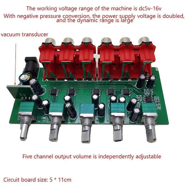 Stereo Audio Mixer 1 Indgang 5 Udgang Multi-Kanal Audio Kilde Distributor RCA Interface til Strøm