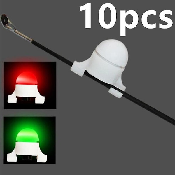 10 stk Fiskebitt Alarm Nattalarm Varsling Slå Fiske Stangspiss Klipp På Fiskebitt Alarm Led Lys
