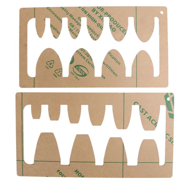 2 pcs Leather Craft Acrylic Stencil Set for DIY Handmade Belt Sword Tail Square Tail Cutting Tool