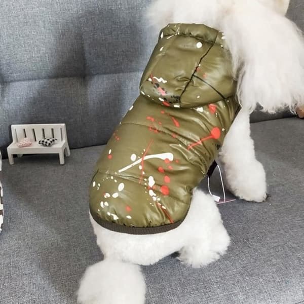 Hundejakke - mørkeblå - Størrelse S - Varm - Med hette