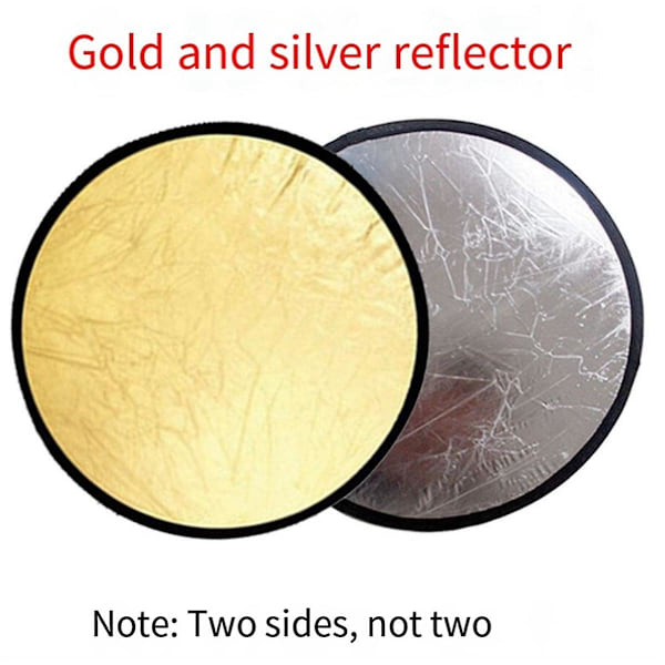 Fotoreflekter 2-i-1 Guld Silver Fällbar Mini Rund Bärbar Lämplig för Studio Diffusor