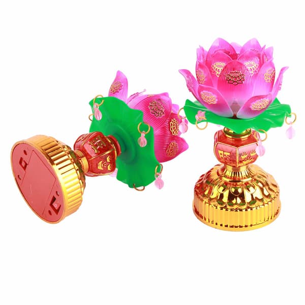 LED Lotus Buddha Lamp, 1 Pair USB Powered, Light-Transmitting Engraved Design, Home Decor Lamp, 15x7.5cm