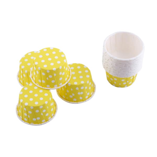 Gul fest bryllupspapir muffin kage cupcake forme - 100 stk