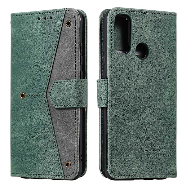 Läderfodral för Samsung Galaxy A21s med Skinnkänsla, Splicing och Nitar