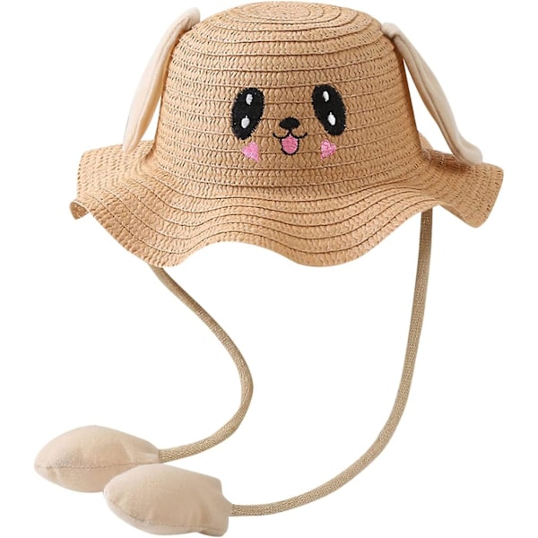 Kids Baby Rabbit Hat With Movable Ears Rabbit Straw Hat Jumping Ear Funny Cute Beanie Wide Brim Sun Hat