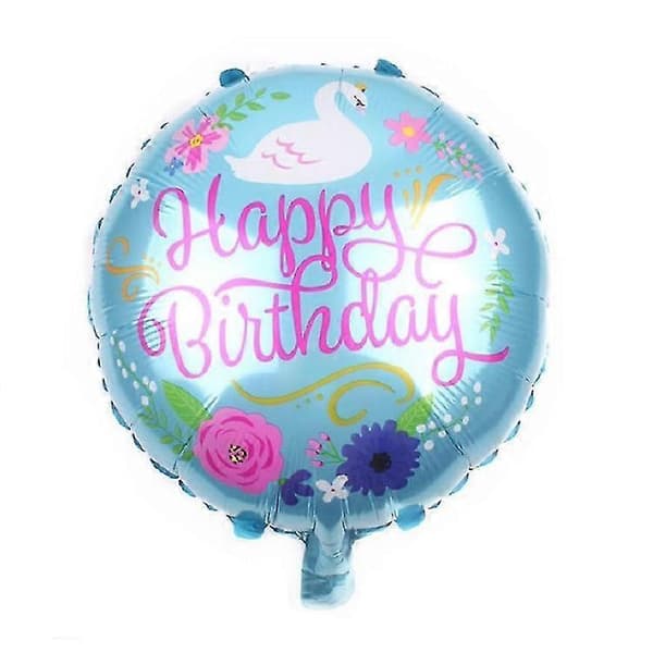5 stk. Rund Hvid Svan Aluminium Ballon