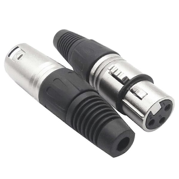 5 Par 3-polet XLR Hunn-Hann Mikrofon Lydkabel Wire Connector Plug Kabelterminal for Mic Sol