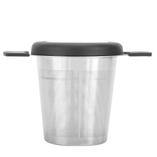Tekoppsfilter i rustfritt stål, tesil med silikonlokk