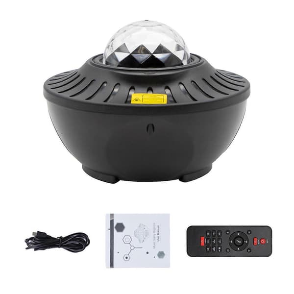 Stjerneprojektor LED Galaxy Lys / Natlys / Stjernehimmel Lampe Sort