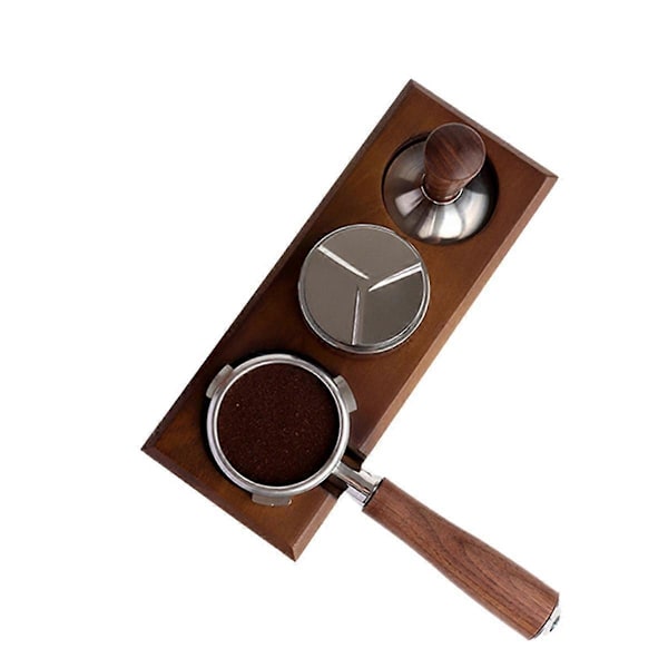58,5 mm Kaffe Tamper Kaffe Fordeler Værktøj Valnød Cover Espresso Leveler Passer til Portafilter Esp