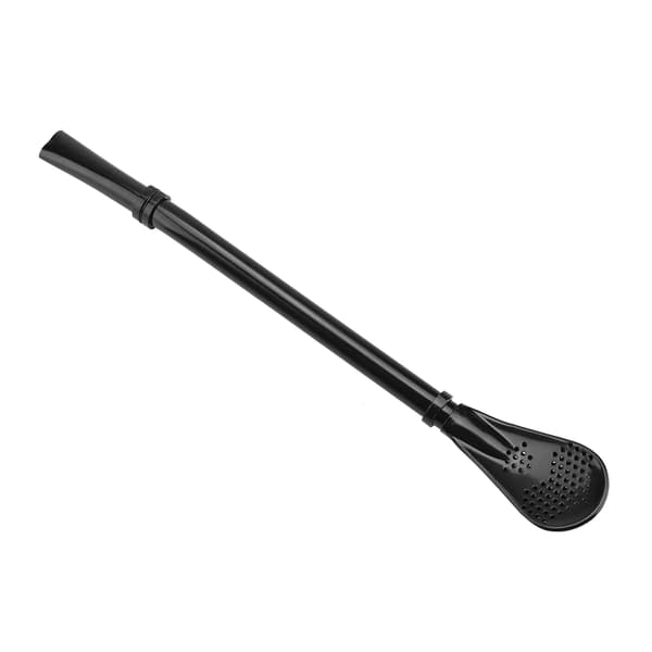Stainless Steel Straw Spoon, Reusable, Washable Stirring Spoon, Black