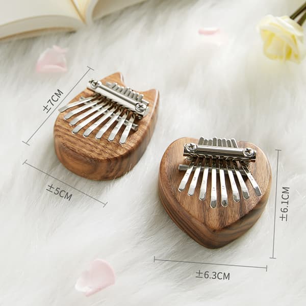Compact 8-key Metal-Wood Thumb Piano, Engraved Notes 1-3, Durable Small Kalimba, 7x5cm Gift, 1-piece Set