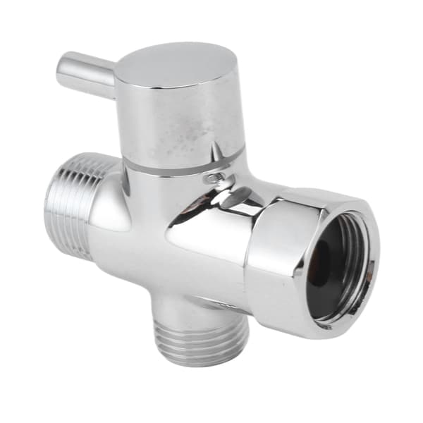 Messing 3-vejs bruseafledningsventil, vandafleder T-adapter, 7/8\" udløb & 1/2\" indløb, multifunktionel bruseblander
