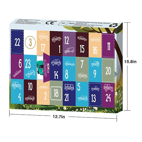 24 Dagar Julkalender Blind Box Return Inertia Bil 24-delad Leksakssats Julnedräkning 24 Dagar Överraskning Rivgåva Box