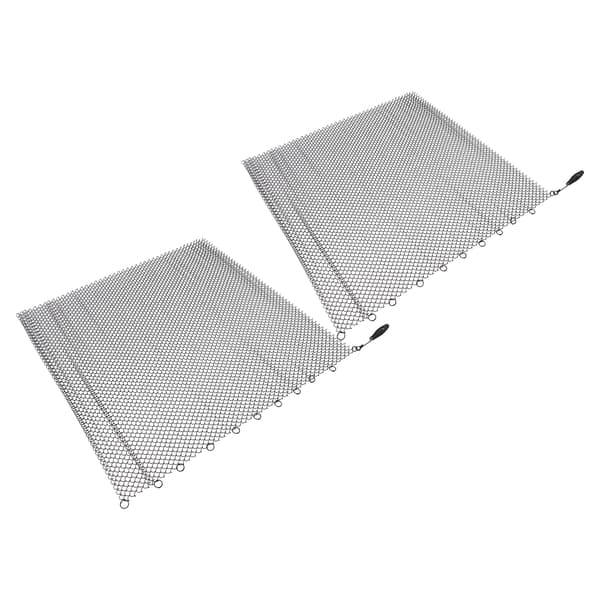 Black Fireplace Mesh, 2-Panel Hanging Curtain Replacement for Wood Burning Fireplace, 24x22 Inch