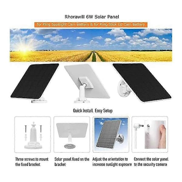 Solcellepanel for, for 6W Ring solcellepanel, for solcellepanel for Ring Spotlight Cam Battery