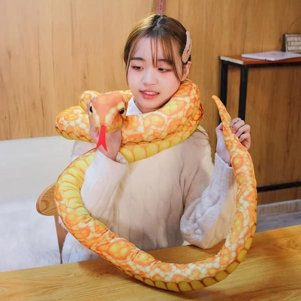 Grön - 160 cm - Plyschleksak som imiterar Python, jätteslang, Boa Kobra, Lång plyschkudde för barn