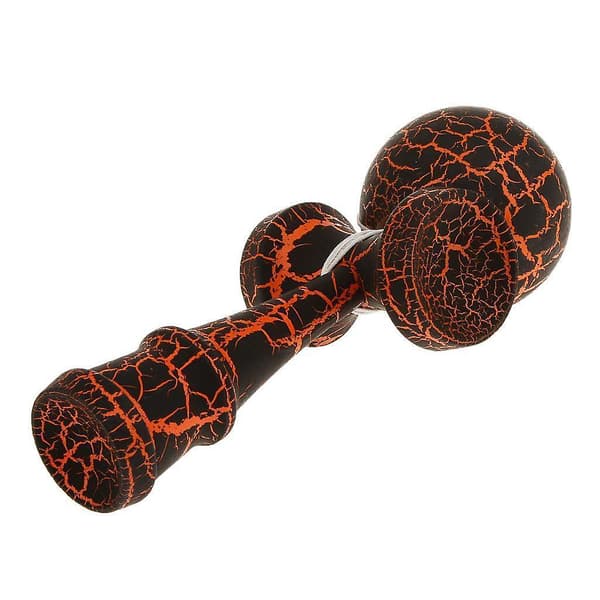 Træ Revne Maling Kendama Legetøj Børn Boldspil Sort & Orange