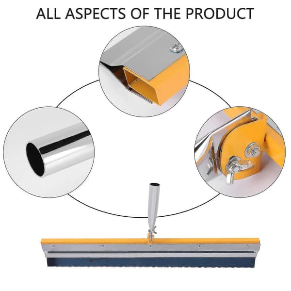 Rustfrit Stål Noteret Squeegee Epoxy Cement Maling Belægning Selvnivellerende Gulv Gear Rake Con