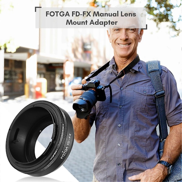 FOTGA Manuaalinen Objektiivin Soviterengas Alumiiniseoksesta Canon FD -objektiiville Fuji X-A5/X-A10/X-Pro1/X-Pro2/X-Pro3/X-E1/X-E2/X-E3/X-M1/X-T1/X-T2/X-T3 -kameroille