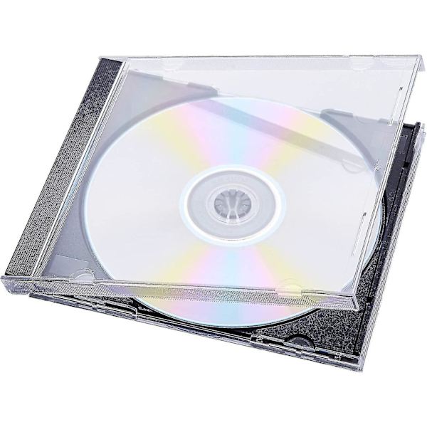 5 Pak Standard Enkelt Klar Cd-Æske Med Samlet Sort Bakke