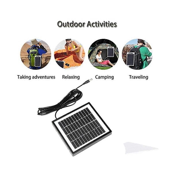 12V 2W Solpanel Solcellehavelyspanel DIY Dele DC Port Solpanel Batterimodul til Batteri