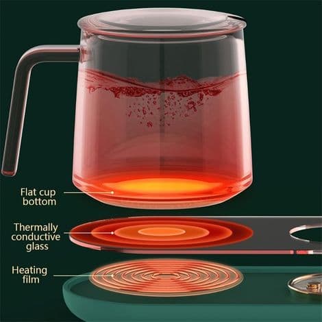 Smart USB Termostatisk Krusvarmer Coaster 55℃ Varmemåtte til Kaffe/Mælk/Te (Pink)