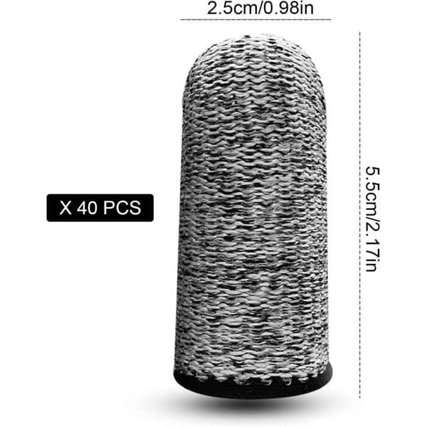 Fingertupper, gjenbrukbare fingerbeskyttere, elastiske fingerdeksler, kuttbestandig beskyttelse (40 stk, grå)