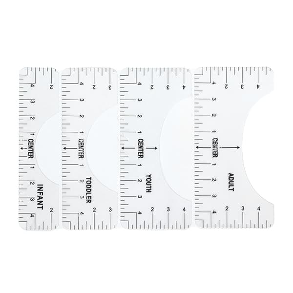 4-pack T-shirt Ruler, Clear Marking Guide, Glossy Corner Plastic, T-shirt Alignment Tool for Home Use