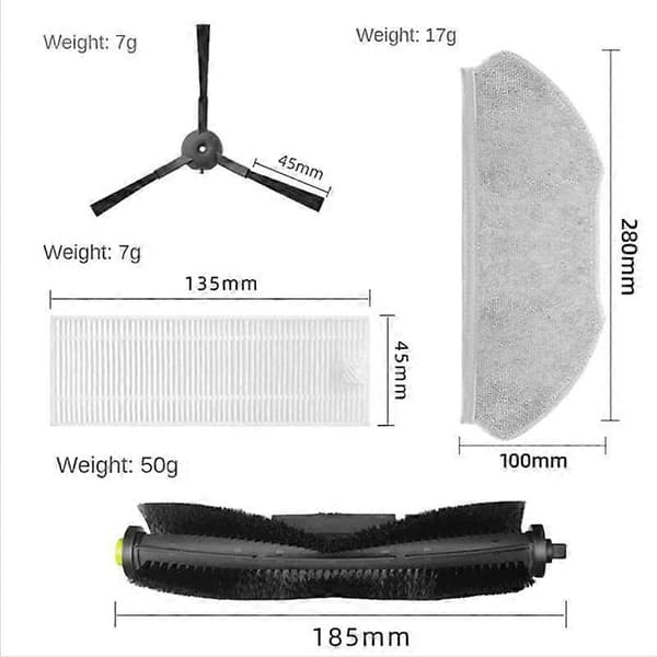 Til 360 Robotstøvsuger X100 S10 MAX Udskiftningssparedele Tilbehør Hovedsidebørste Mop C