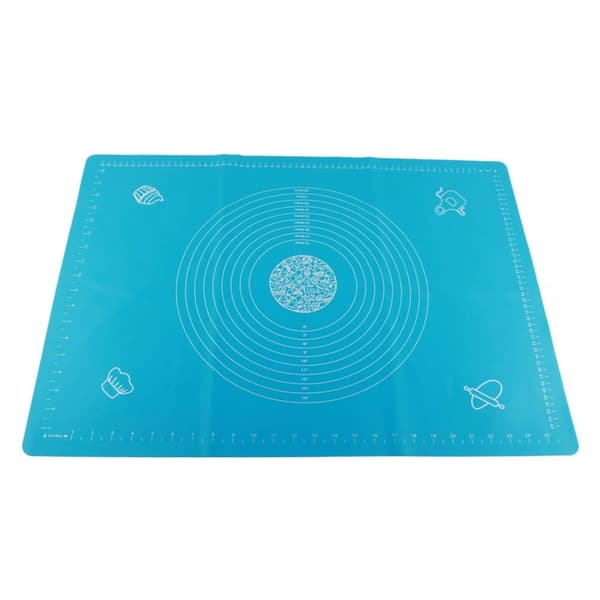 Non-stick silikone bageunderlag med mål - bagetilbehør (blå, 50x70cm)