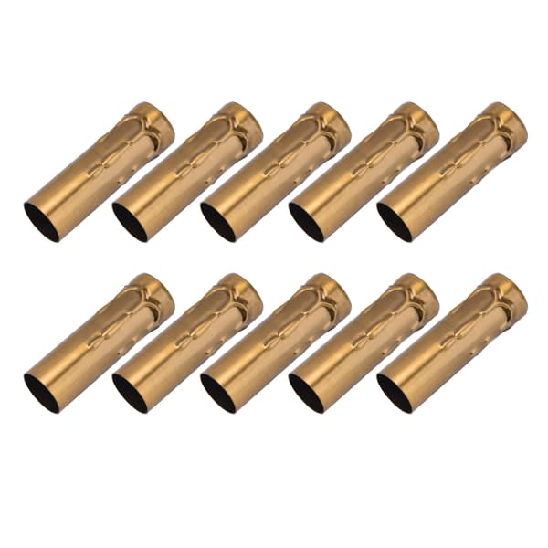 10 stk E14 metallrør for lysholder lampefot belysningstilbehør 25x80mm gullbronse