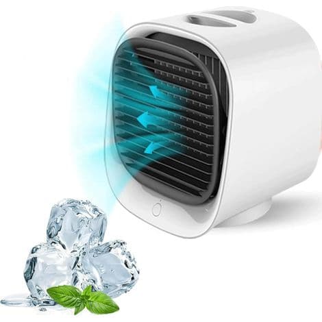 Bærbar ventilator / bærbart klimaanlæg / luftkøler / USB luftfugter til hjemmet (hvid)