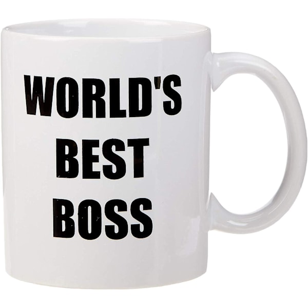 SSRGV Kopper Funny World's Best Boss  11 oz Kaffeekopp, 1 stk (Pakke med 1), Hvit