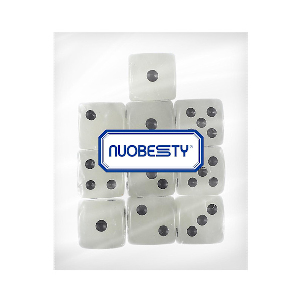 10 st Akryl Tärningar 6-sidiga Tärningar Party Bordsspel Tärningar Lysande D6 Tärningar Spel Tärningsprylar (16mm)