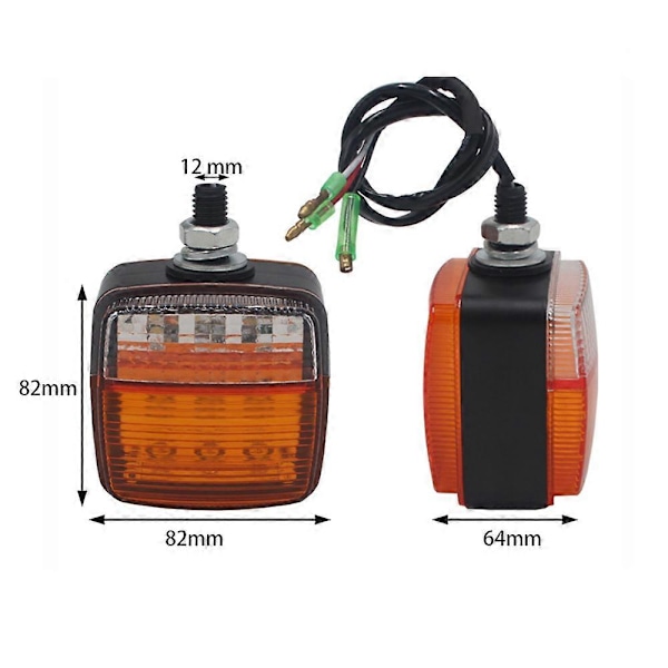 2 stk. LED gaffeltrucklys 12V 24V traktor blinklys motorcykel retningsviser gul hvid lastbil trailer positionslys