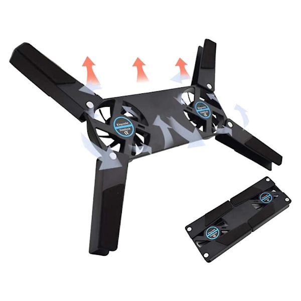 Computer Kølepude, Bærbar Notebook Radiator Foldbar Dobbelt Fan Kølepude Computer Notebook Computer Køling