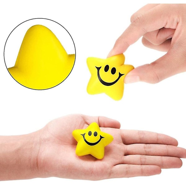 20 stk. Stjerne Smil Stressbolde Stjerne Mini Skum Smil Bold Smil Legetøj Mini Stressaflastning Stjerne Smil B
