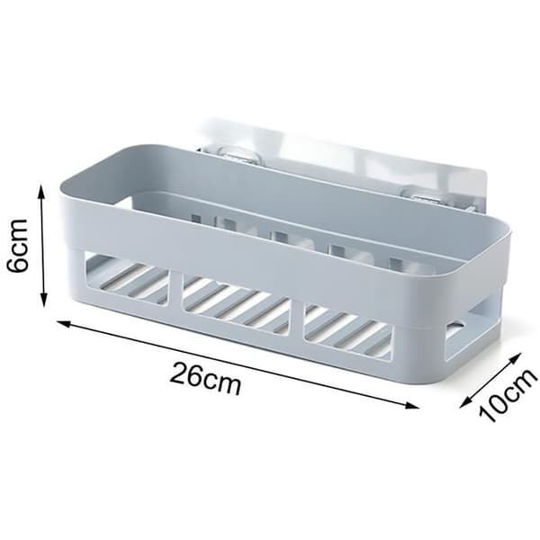 Wall Mounted Self-Adhesive Plastic Shower Caddy for Home and Bathroom (Grey)
