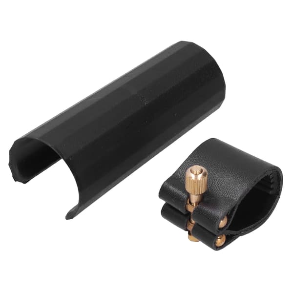 Ligature Fastener Durable Compact PU Leather with Plastic Cap for Alto Saxophone Clarinet