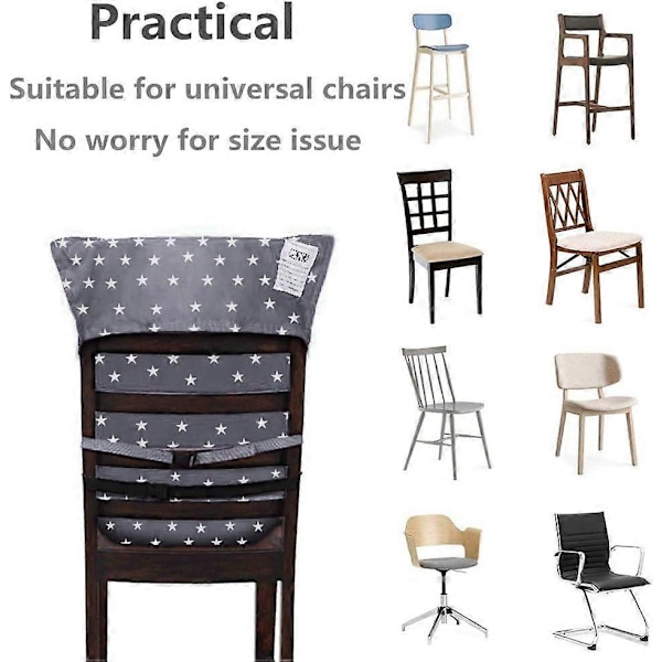 Easy Seat Bärbar resestol för barnstol (Grå), justerbar sits, säker och tvättbar - för småbarn - Praktiskt tyg, får plats i din väska