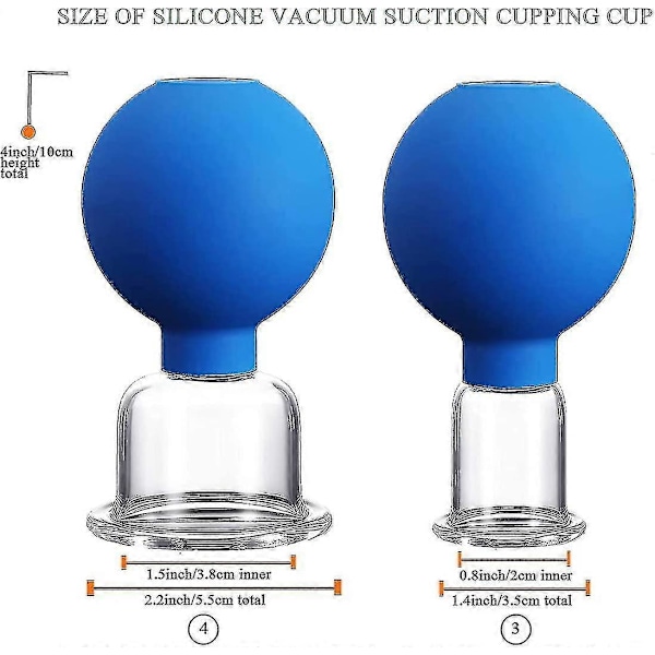 2 stk. Glass Facial Cupping Set, Silikon Vakuumsugkopper, Cupping Massasje Terapi, Lymfedrenerende Massasje Cupping Verktøy Kopper For Kropp A