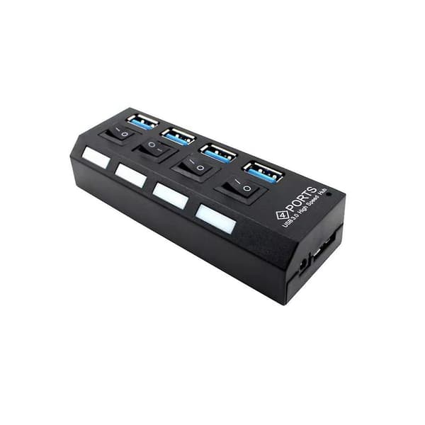 USB 3.0 Strømadapter 4 Porte Multi USB Splitter Hub 3.0USB Hub 50CM Kabel Hub Docking Station EU stik