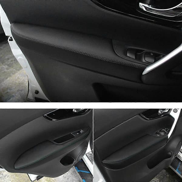 PU Læder Indvendig Dør Armlæn Panel Cover Trim til J11 2016 2017 2018 Sort