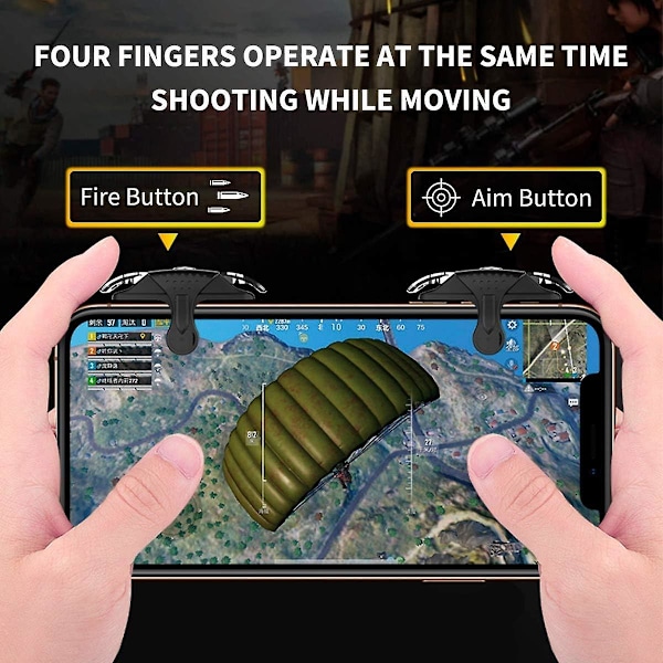 Mobil spelkontroll för att skjuta och sikta triggers för Android och iOS (x10 svart par)