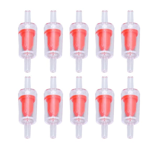 10 st Backventil 4mm PP Luftpump Akvarium 1-Vägs Vattenstopp Backventil för Akvarium Röd