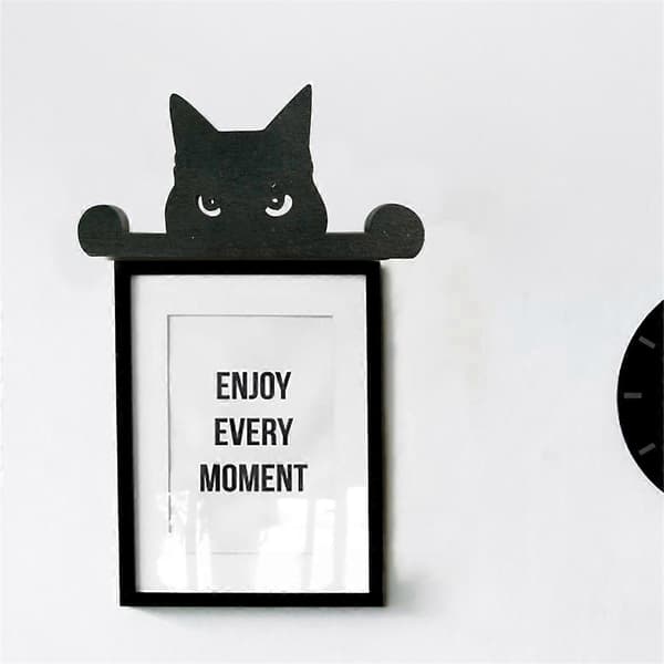 Træ Havekunst Dekorations Have Kat Statue, Kat Statue Dekoration Udendørs Havepynt Silhuet De