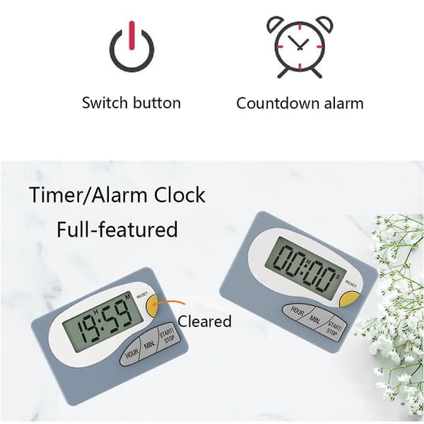 Digital Kjøkken Timer med Høy Alarm, Strømbesparende Knapp